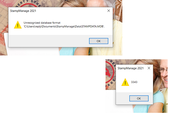 StampManage 3343 Error